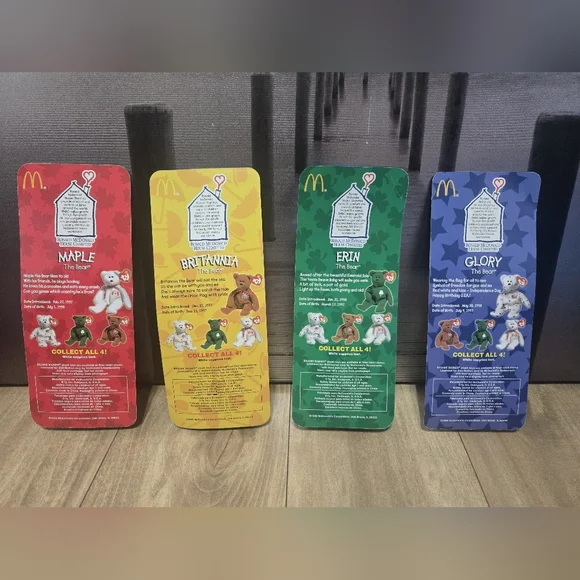 Ty Beanie Babies Bears Collection - Maple, Britannia, Erin, Glory - Picture 11 of 13